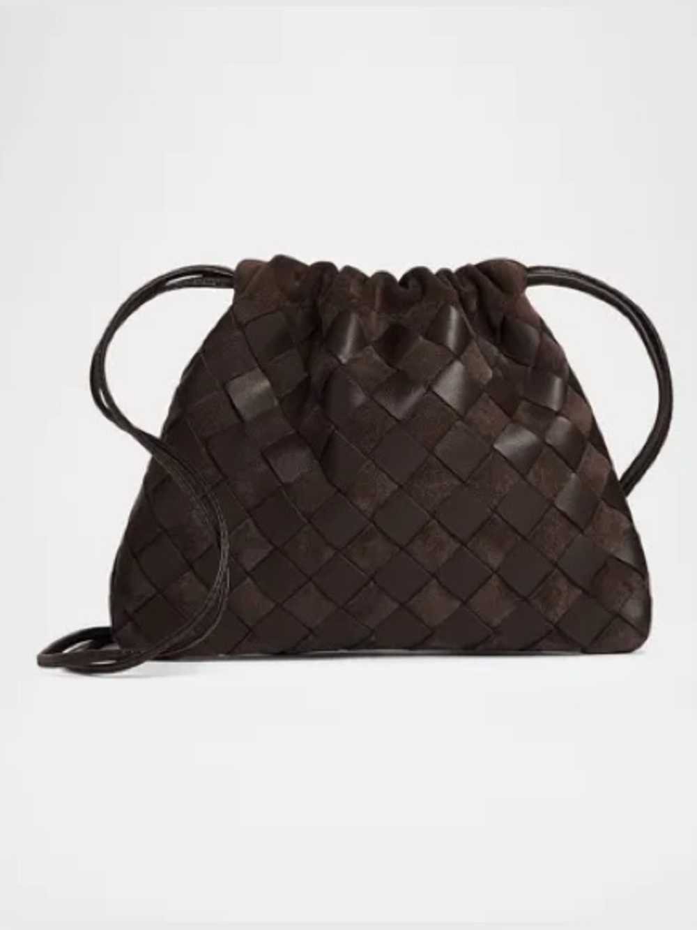 Bottega Veneta Small Leather & Suede Intrecciato Pouch Bag